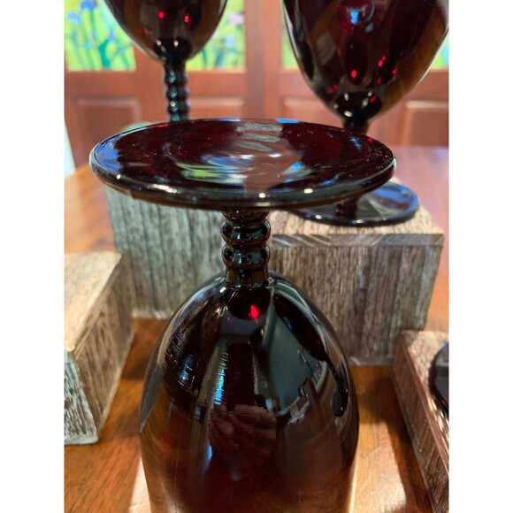 Anchor Hocking Monarch Ruby Red Stemmed Wine Goblets. - Picture 7 of 8